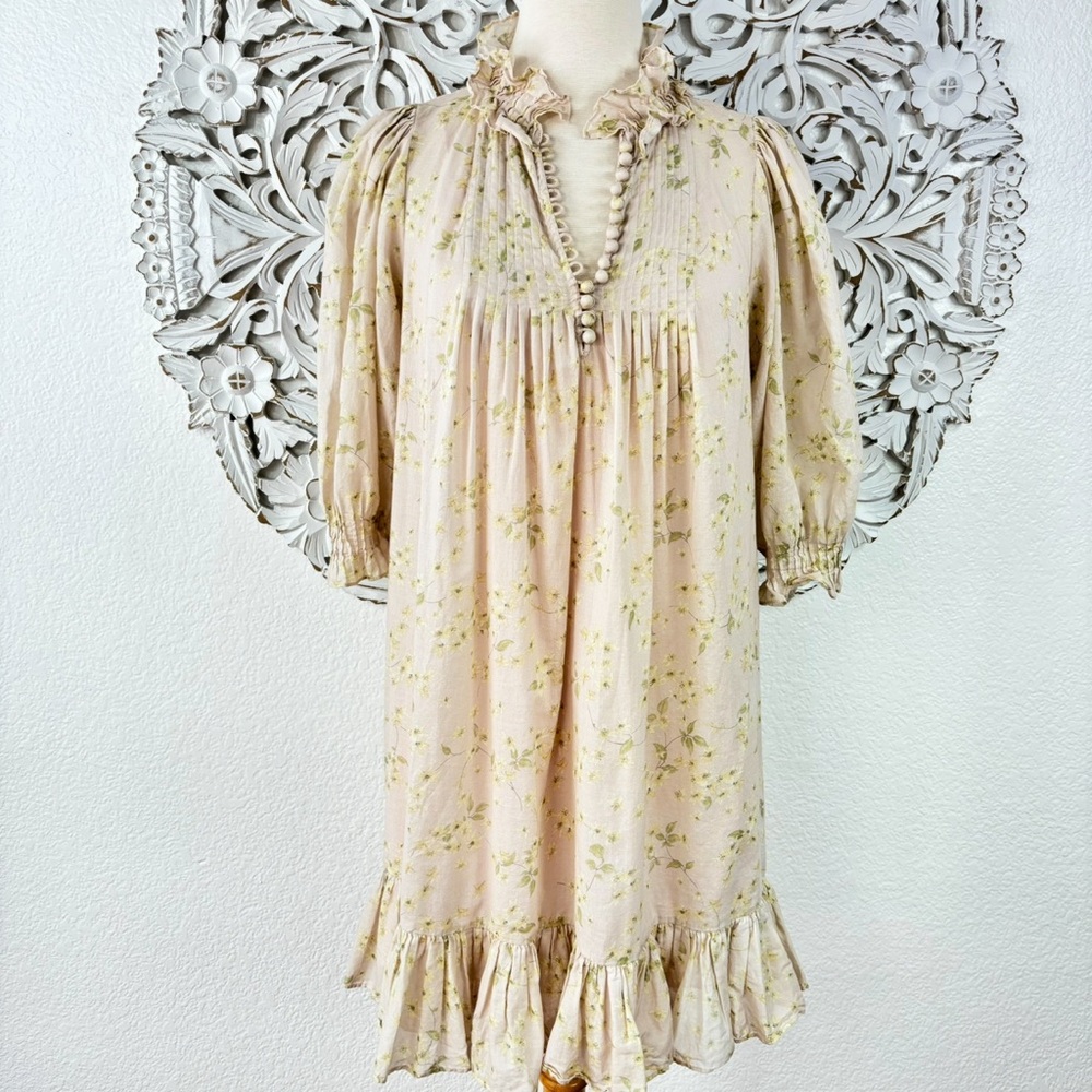 {Rebecca Taylor} Adela Floral Cotton Voile Dress, Size M